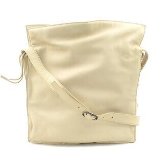 Share Auth LOEWE Anagram Shoulder Bag Light Beige Leather - e60112a